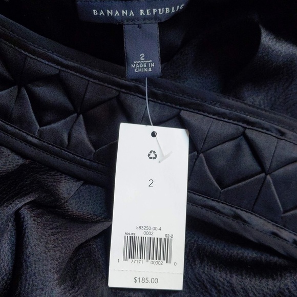 Banana Republic Black Silk Belted Pleated Sleeveless Mini Dress NWT - Picture 12 of 13